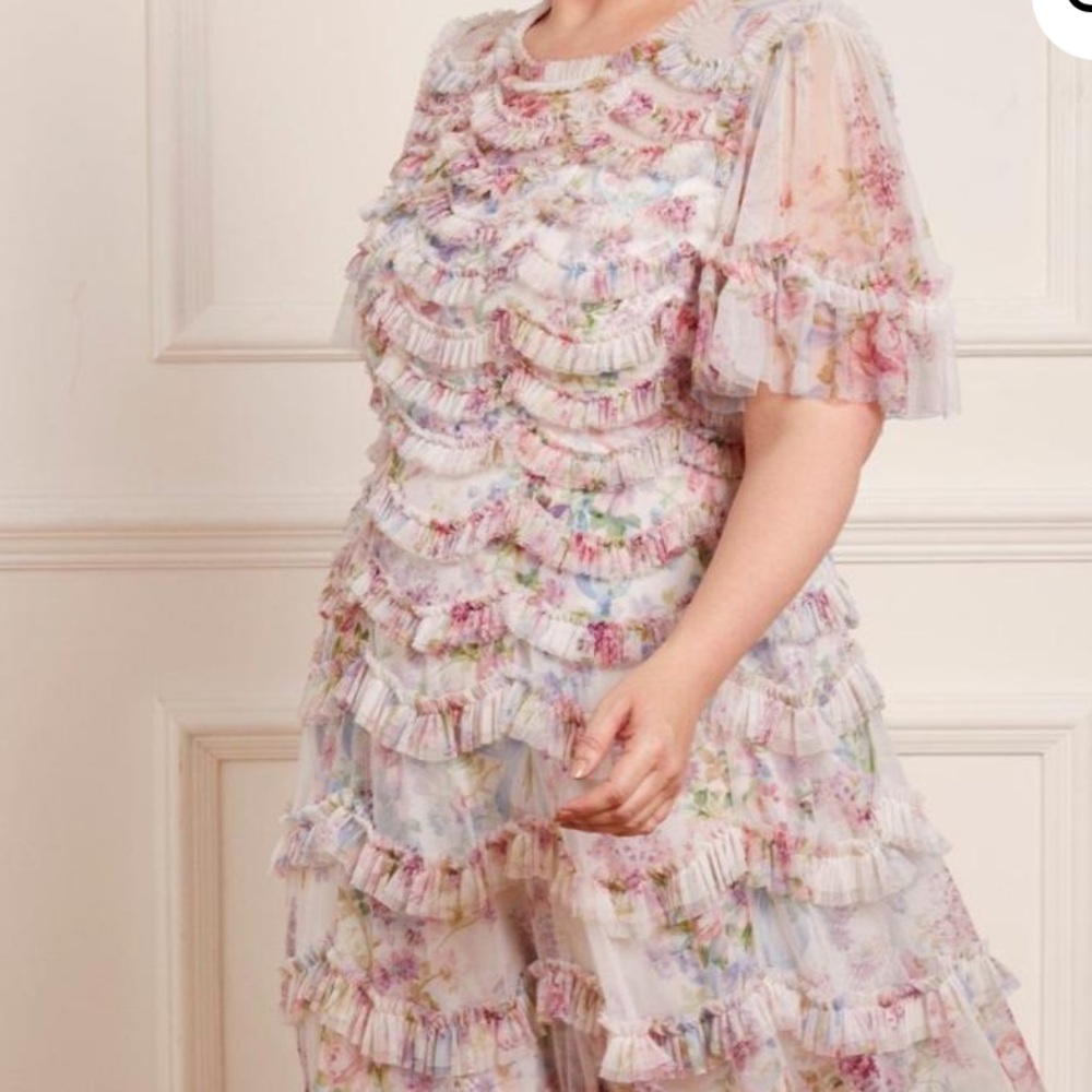 Needle & Thread Flower Wondering Ruffle Dress